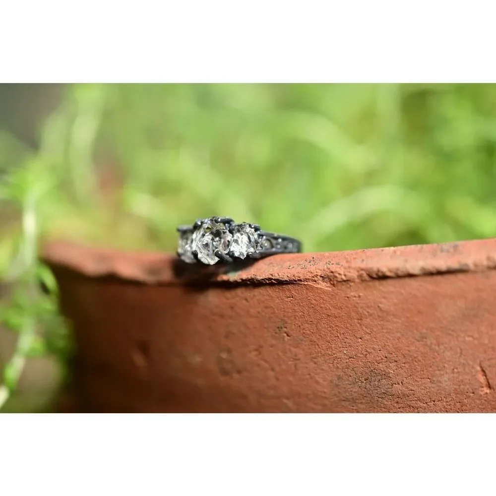 Raw stone jewelry, Lake County diamond engagement ring